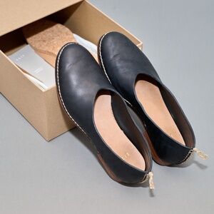 Feit Leather Flats Size 7 Shoes - Ceremonial Ballet -  Black